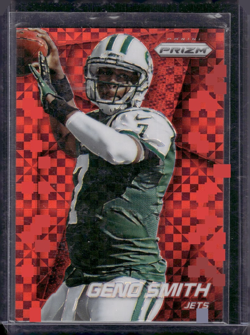 Geno Smith Red Power Prizm /125 2014 Panini Prizm #85 Jets, Raiders: Panini Select, Prizm, Mosaic, Contenders, Zenith, Phoenix, Illusions, Absolute, Rookie NFL Sports Trading Cards, SP, SSP, Cards, Football Cards for Sale Near Me, Superbowl & Hall of Fame Player Cards,