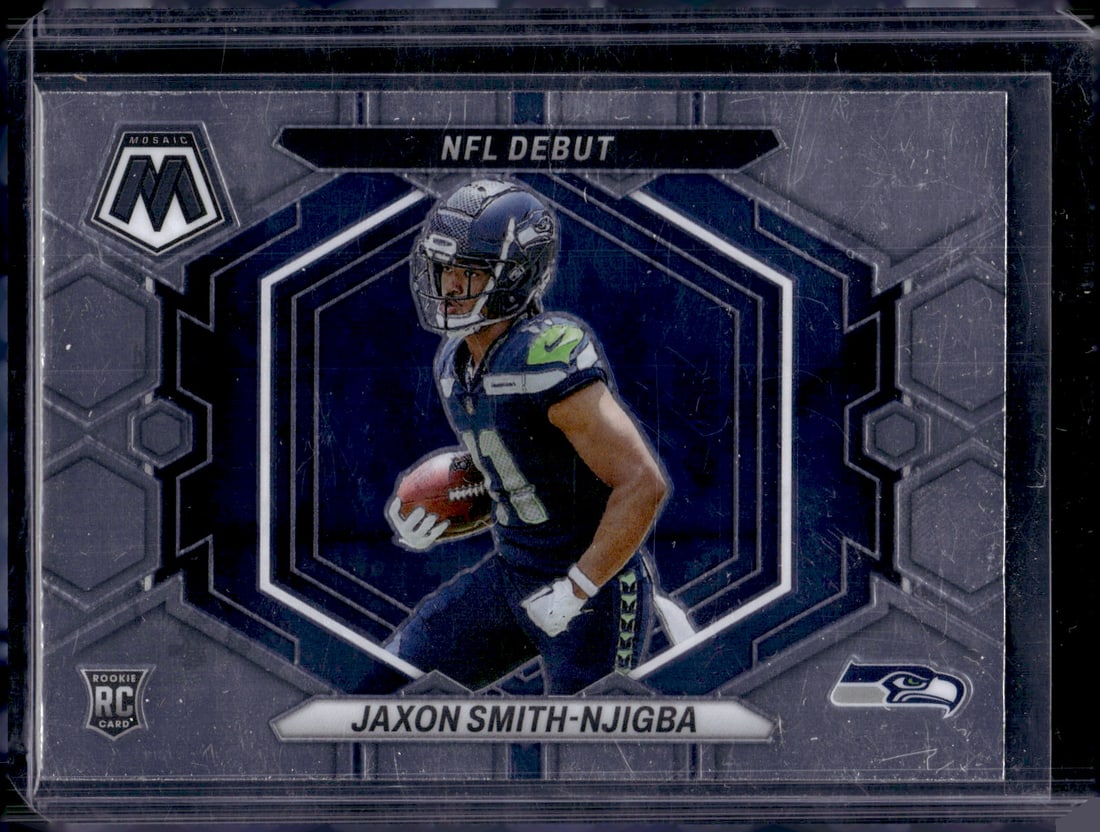 Jaxon Smith-Njigba Rookie Card 2023 Panini Mosaic #ND-12 Seattle Seahawks: Panini Select, Prizm, Mosaic, Contenders, Zenith, Phoenix, Illusions, Absolute, Rookie NFL Sports Trading Cards, SP, SSP, Cards, Football Cards for Sale Near Me, Superbowl & Hall of Fame Player Cards,
