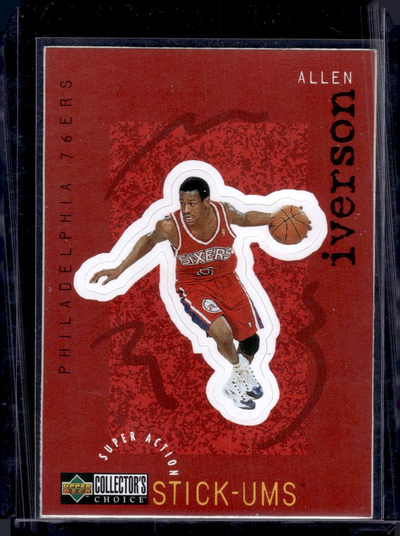 Allen Iverson Stick-Ums 1997-98 Upper Deck #S20 76ers Basketball Card (1 of 2)