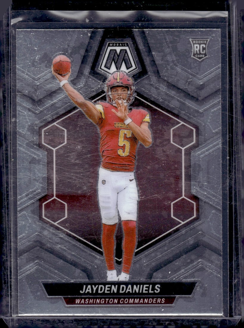 Jayden Daniels Rookie Card 2024 Panini Mosaic #302 Washington Commanders: Panini Select, Prizm, Mosaic, Contenders, Zenith, Phoenix, Illusions, Absolute, Rookie NFL Sports Trading Cards, SP, SSP, Cards, Football Cards for Sale Near Me, Superbowl & Hall of Fame Player Cards,