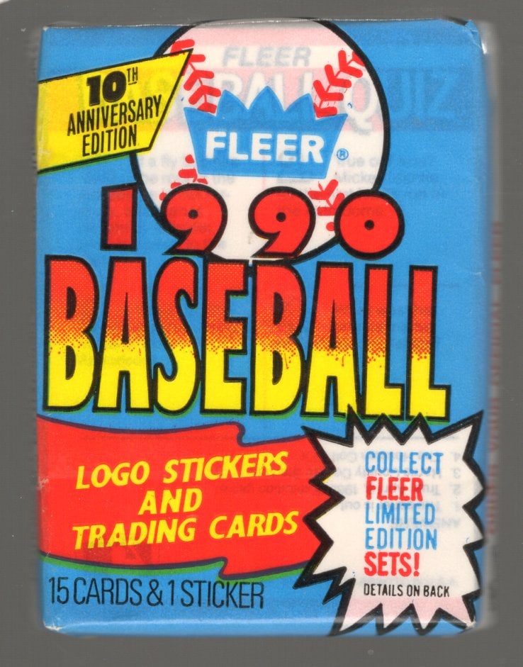 1990 Fleer Baseball Series 1 Retail Box Wax Pack Sports Cards MLB Trading Cards Rookie Cards: Vintage Valuable Fleer Baseball MLB Trading & Sports Cards, Rookies in This Set Include Frank Thomas, Sammy Sosa, Larry Walker, Bernie Williams, New York Yankees, Old Sports Cards for Sale Near Me, Wo