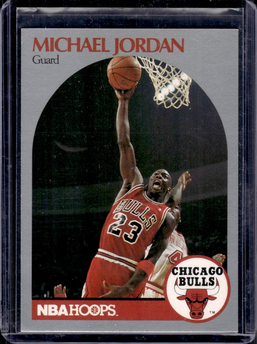 Michael Jordan 1990-91 NBA Hoops #65 Chicago Bulls: Panini Select, Prizm, Mosaic, Contenders, Revolution, Phoenix, NBA Hoops, Rookie NFL Sports Trading Cards, Silver, SP, SSP, Wave Prizms, Numbered Cards, Basketball sports Cards for Sale Near Me, NBA C