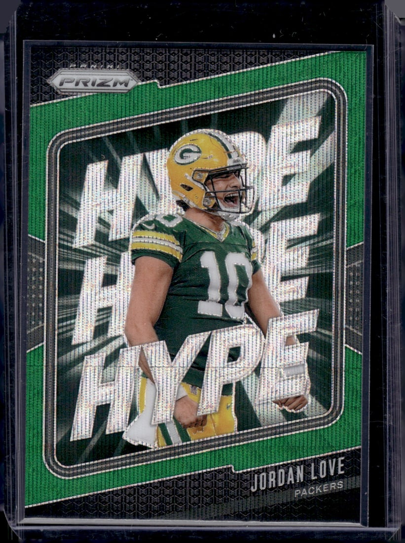 Jordan Love Hype Green Wave Prizm 2024 Panini Prizm #2 Green Bay Packers: Panini Select, Prizm, Mosaic, Contenders, Zenith, Phoenix, Illusions, Absolute, Rookie NFL Sports Trading Cards, SP, SSP, Cards, Football Cards for Sale Near Me, Superbowl & Hall of Fame Player Cards,