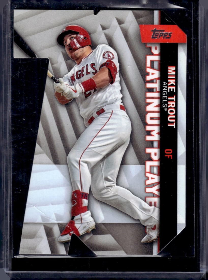 Mike Trout Platinum Players Die Cut 2021 Topps #PDC-1 Los Angeles Angels Baseball Card (1 of 2)