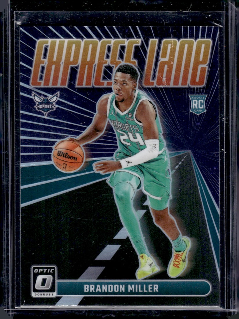 Brandon Miller Rookie Card Express Lane Holo Prizm 2023-24 Donruss Optic #3 Hornets: Donruss Optic Basketeball NBA Sports & Trading Cards, SP, SSP, NBA Championship & Hall of Fame Player Cards, Valuable Auction Memorabilia Lots Sold On Line, Sports Cards for Sale Near Me