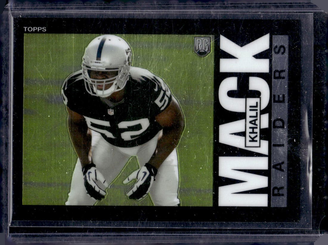 Khalil Mack Rookie Card Throwback 2014 Topps Chrome #2 Raiders Football Card (1 of 2)