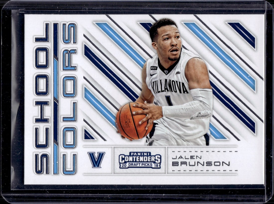 Jalen Brunson Rookie Card School Colors 2018 Contenders Draft Picks #34 Villanova, Knicks (1 of 2)