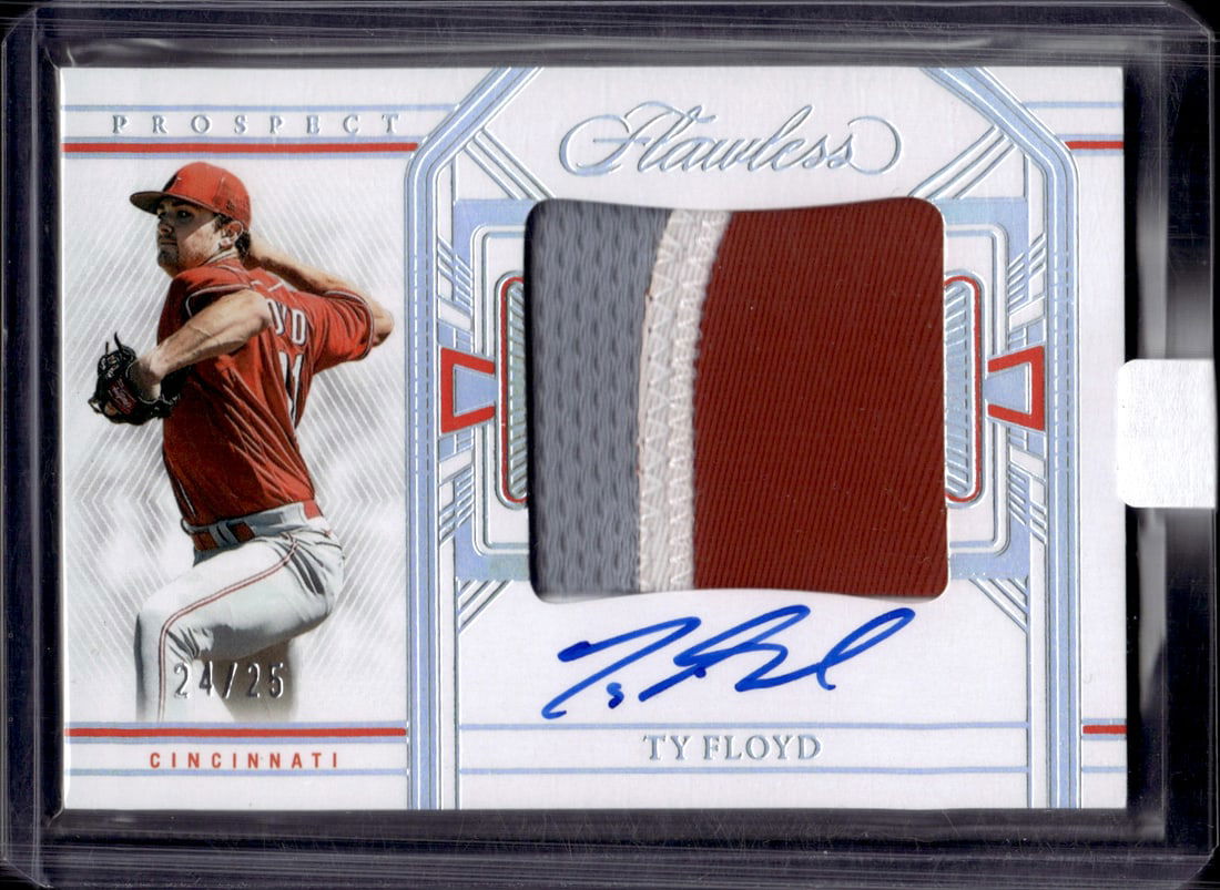Ty Floyd Prospects Patch Auto /25 2024 Panini Flawless #PPA-TF Cincinnati Reds (1 of 2)