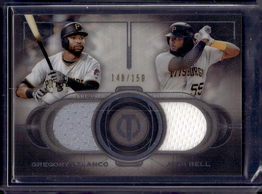 Josh Bell/Gregory Polanco Dual Patch /150 2019 Topps Tribute #DR-PB Pittsburgh Pirates (1 of 2)