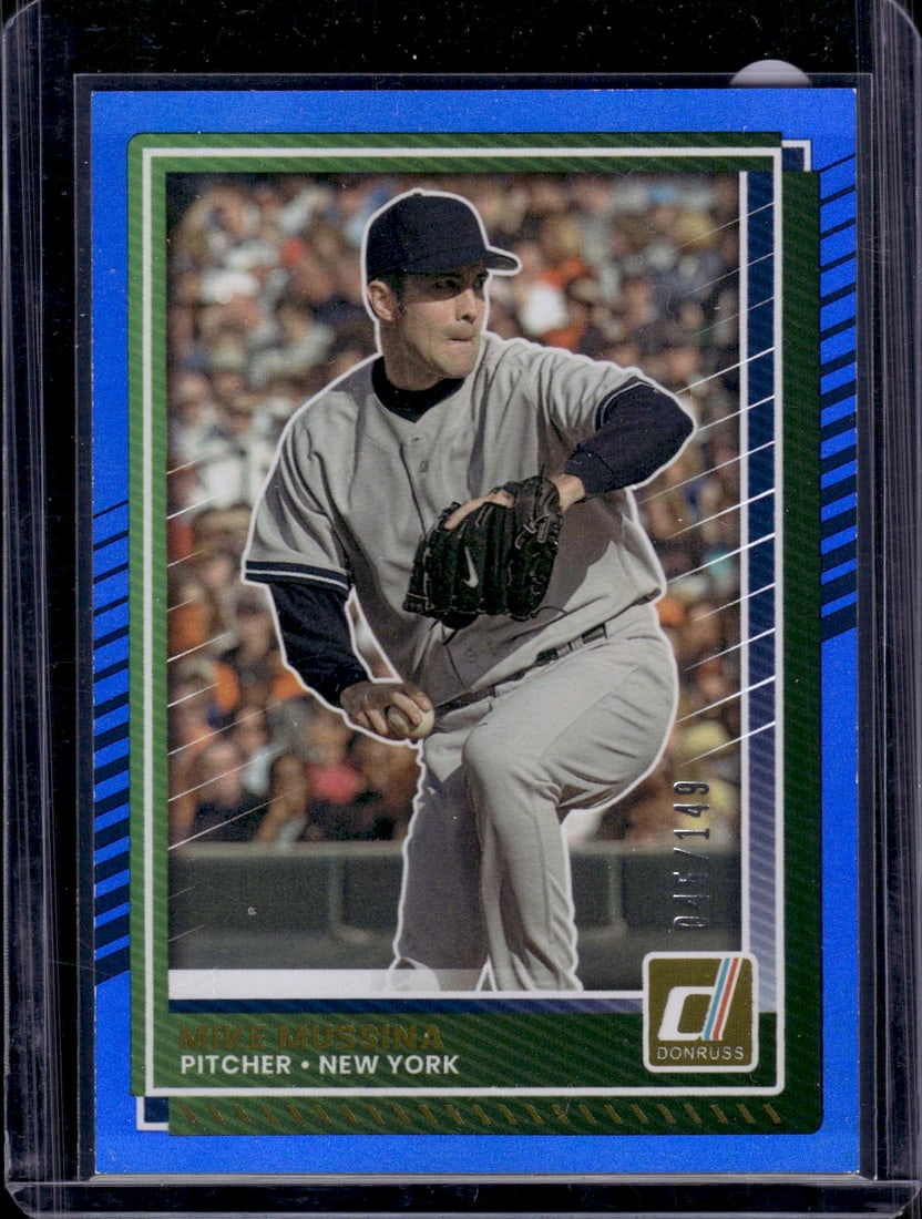 Mike Mussina Blue /149 2025 Panini Donruss #100: Donruss Baseball MLB Trading & Sports Cards, Sports Cards for Sale Near Me, Prizm, Mosaic, Select, SP, SSP, Auction Memorabilia Lots for Sale On Line, World Series & Hall of Fame Players, Diamond King