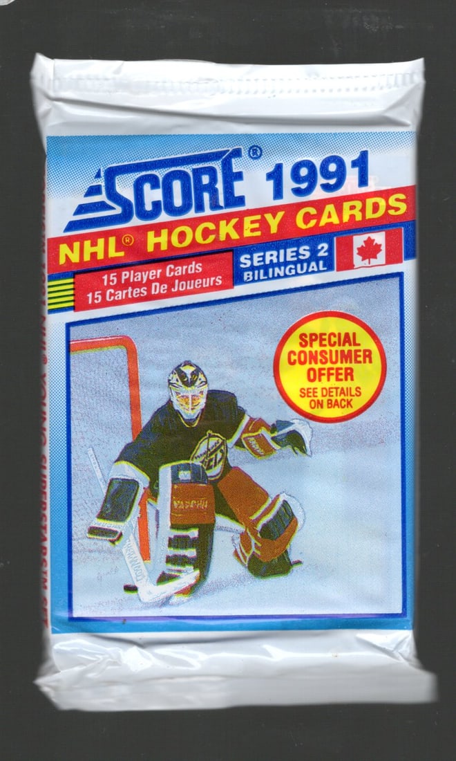1991 Score Bi-Lingual Series 2 Vintage Hockey Cards Retail Box Pack Sports Cards: Score Vintage Hockey NHL Trading & Sports Cards, Brett Hull, Ray Bourque, Patrick Roy, Mario Lemieux, Wayne Gretzky, Old Sports Cards for Sale Near Me, Stanley Cup & Hall of Fame Players, Valuable Auc