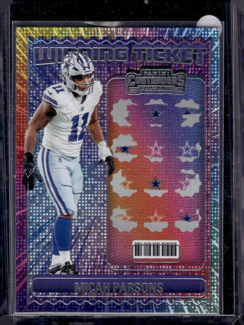 Micah Parsons Winning Ticket 2024 Panini Contenders #20 Dallas Cowboys, Packers: Panini Select, Prizm, Mosaic, Contenders, Zenith, Phoenix, Illusions, Absolute, Rookie NFL Sports Trading Cards, SP, SSP, Cards, Football Cards for Sale Near Me, Superbowl & Hall of Fame Player Cards,