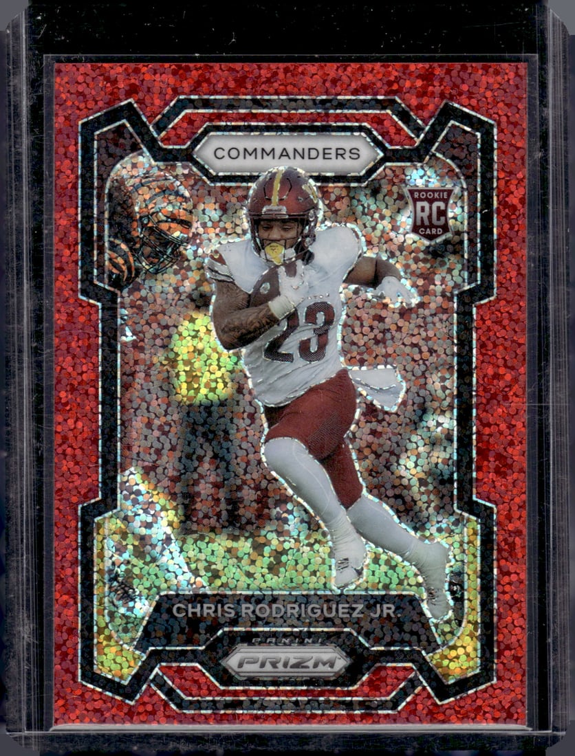 Chris Rodriguez Jr. Rookie Card Red Sparkle Prizm SP 2023 Panini Prizm #398 (1 of 2)