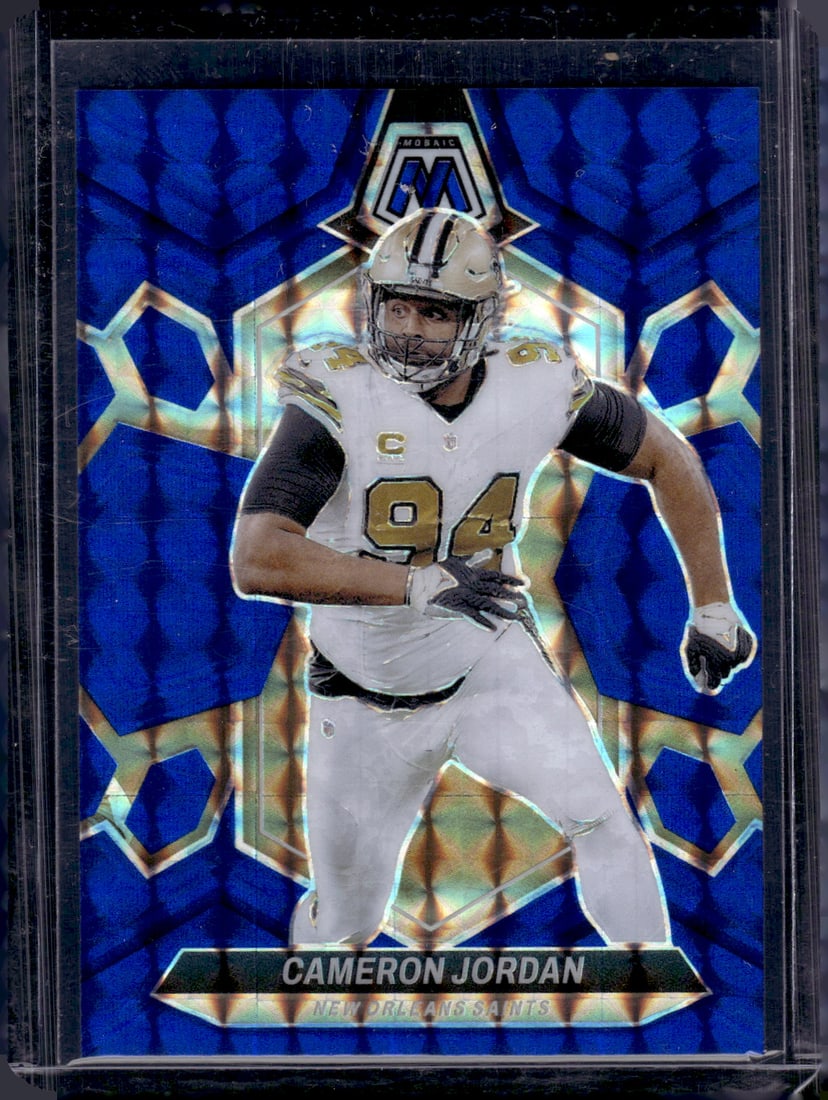 Cameron Jordan Blue Mosaic Prizm /99 2024 Panini Mosaic #159 New Orleans Saints (1 of 2)