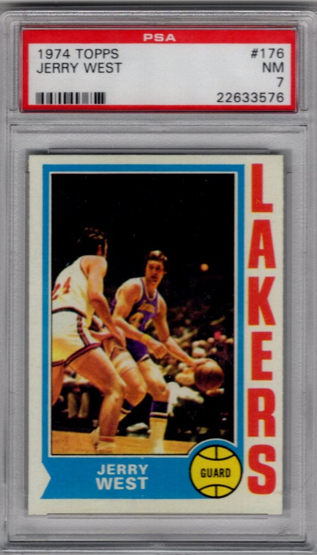 Jerry West 1974 Topps #176 PSA 7 Los Angeles Lakers Basketball Card (1 of 2)