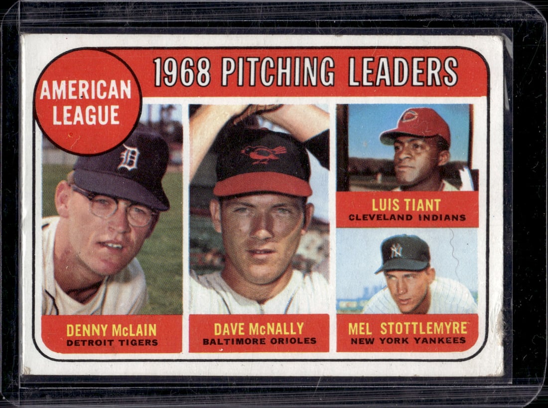 1968 AL Pitching Leaders 1969 Topps #9 Vintage Baseball Card (1 of 2)