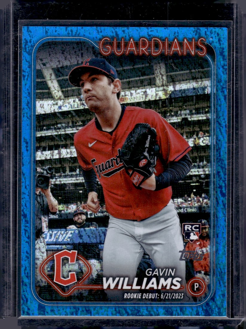 Gavin Williams Rookie Card Blue Holo Foil /999 2024 Topps Update #US294 Guardians (1 of 2)
