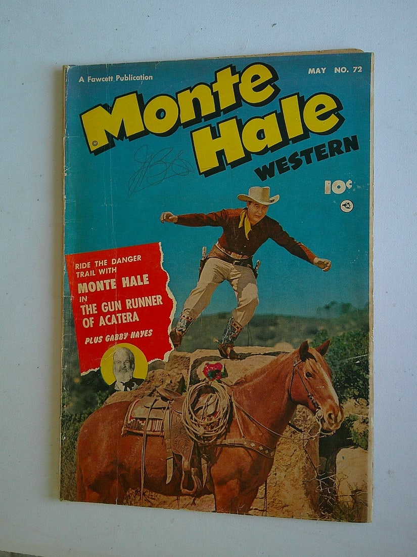 Monte Hale Western Vintage Golden Age Fawcett Comic Book: 1952 Vol 12 #72, Writing on Cover (1 of 7)