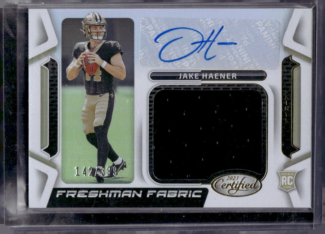 Jake Haener Rookie Patch Auto /399 2023 Panini Certified #FFMS-36 New Orleans Saints (1 of 2)