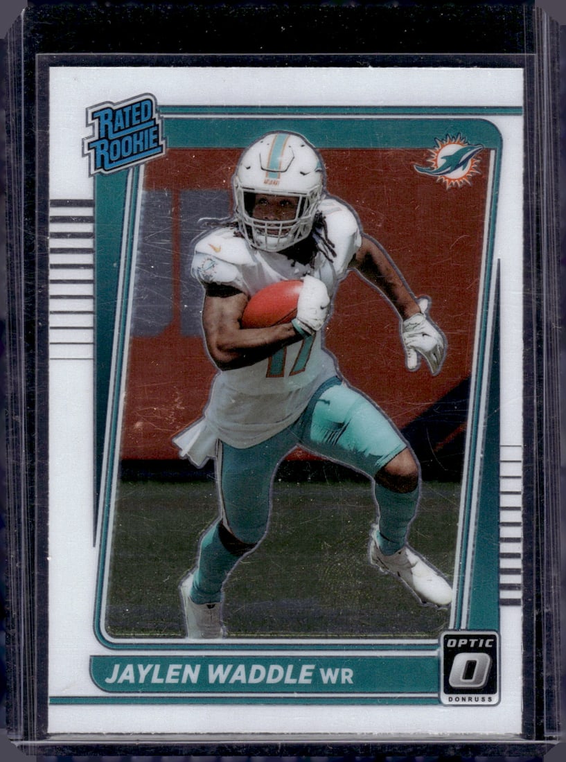 Jaylen Waddle Rookie Card 2021 Donruss Optic #208 Miami Dolphins (1 of 2)
