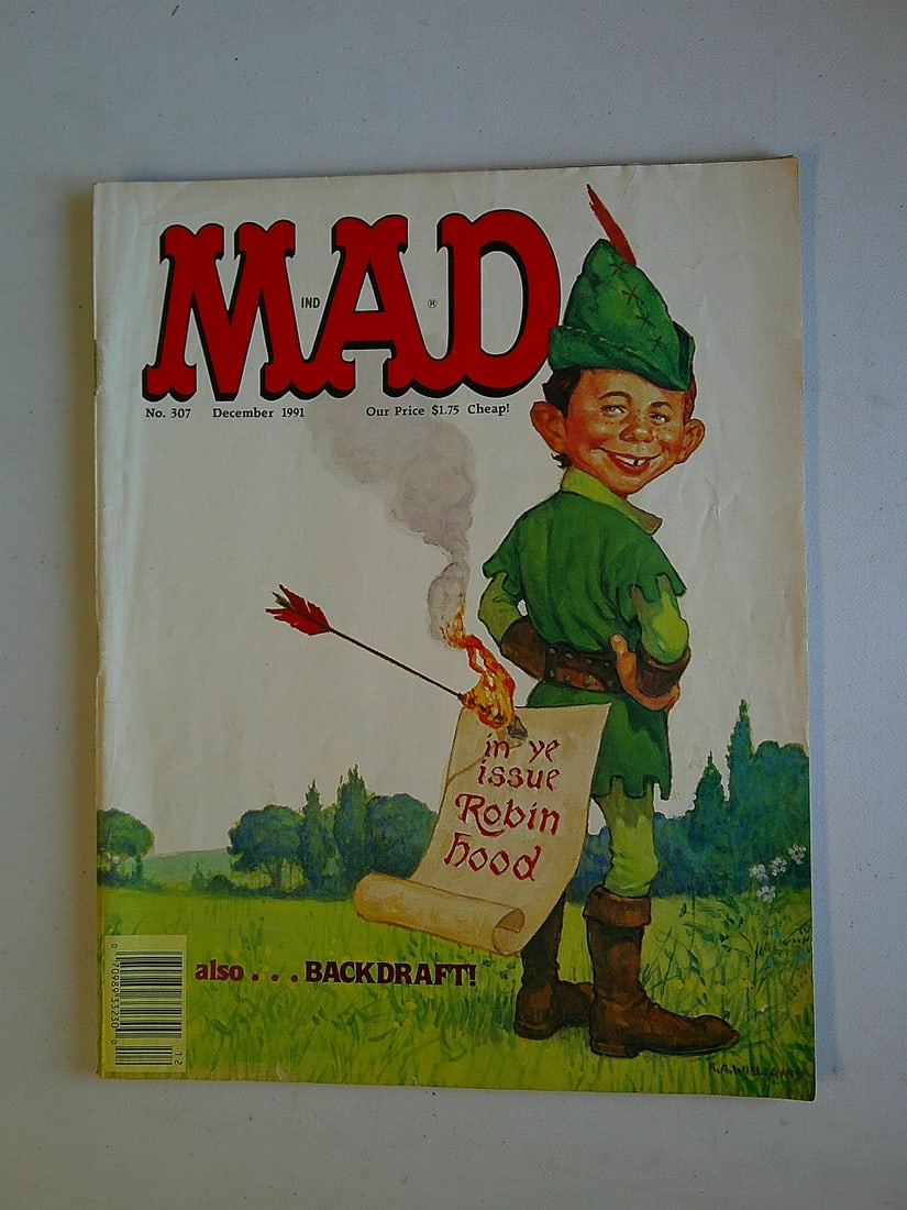 Mad Magazine Vintage Comic Magazine: 1991 #307 Robin Hood Cover!, Backdraft Spoof (1 of 5)