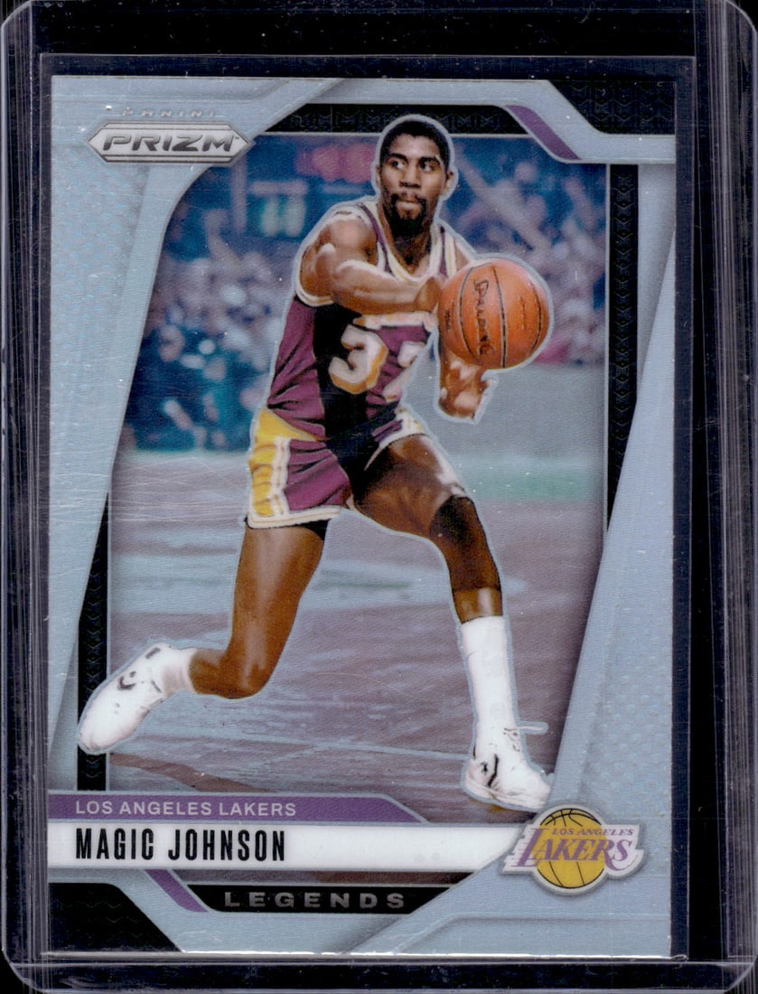 Magic Johnson Silver Prizm 2024-25 Panini Prizm #294 Los Angeles Lakers (1 of 2)