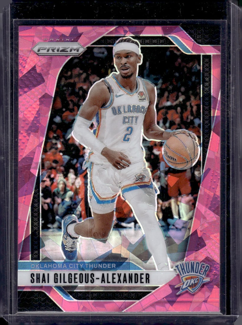Shai Gilgeous-Alexander Pink Cracked Ice 2024-25 Panini Prizm #113 OKC Thunder (1 of 2)