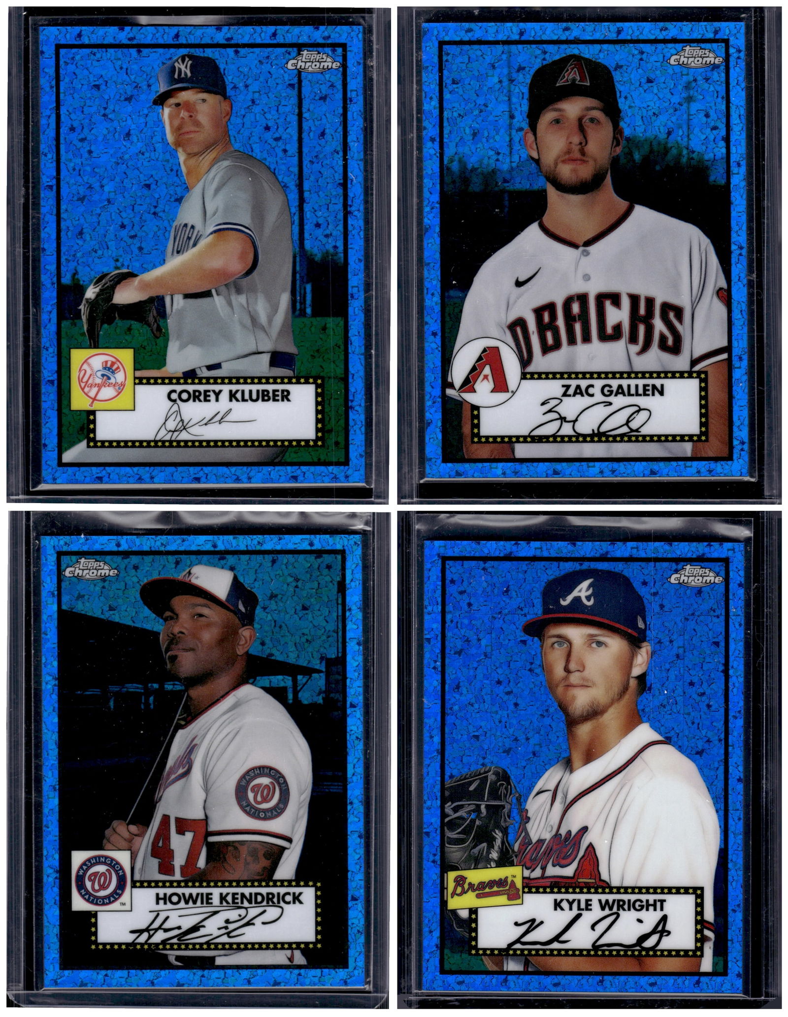 Lot of 4 2021 Topps Chrome Anniversary Blue Mini Diamond Refractors /199 (1 of 1)