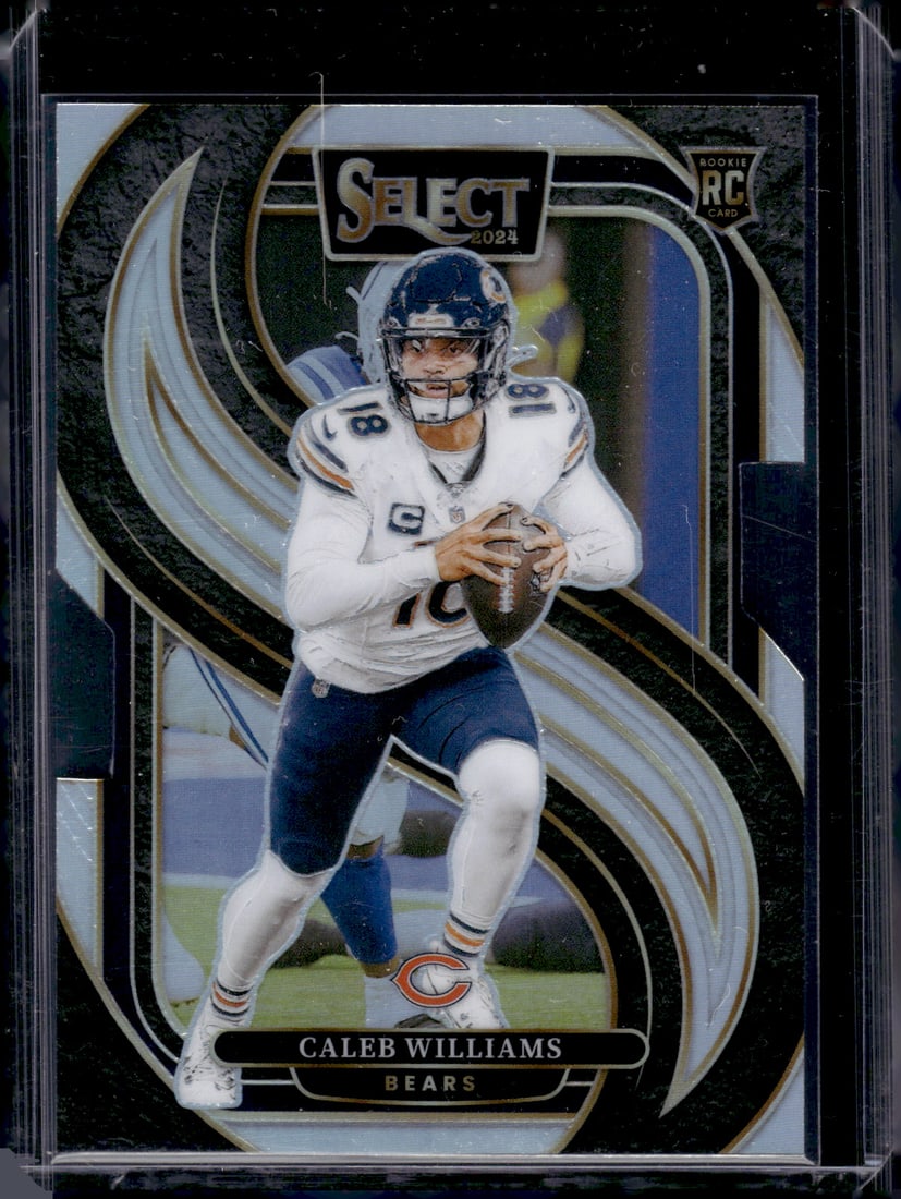 Caleb Williams Rookie Card Silver Prizm Die Cut 2024 Panini Select #114 Chicago Bears: Panini Select, Prizm, Mosaic, Contenders, Zenith, Phoenix, Illusions, Absolute, Rookie NFL Sports Trading Cards, SP, SSP, Cards, Football Cards for Sale Near Me, Superbowl & Hall of Fame Player Cards,