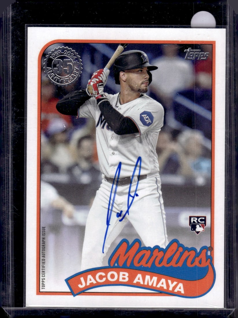 Jacob Amaya Rookie Card Auto 2024 Topps #89BA-JA Miami Marlins (1 of 2)