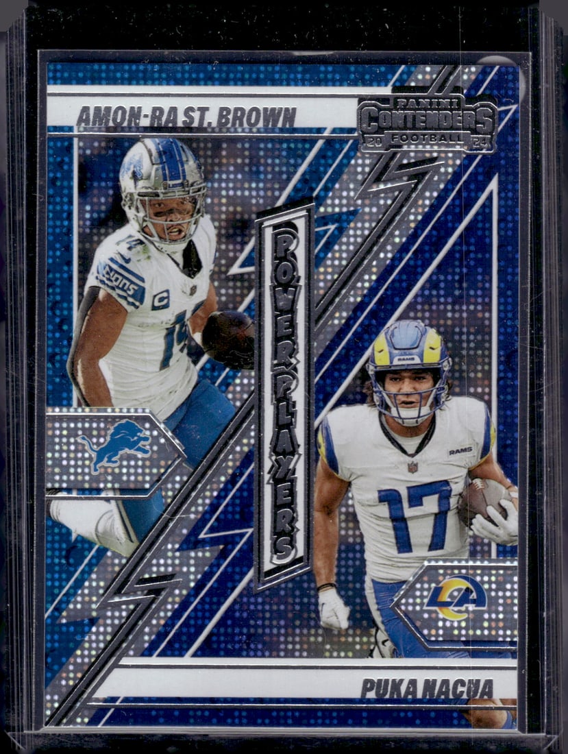 Amon-Ra St. Brown/Puka Nacua Power Players 2024 Contenders #10: Panini Select, Prizm, Mosaic, Contenders, Zenith, Phoenix, Illusions, Absolute, Rookie NFL Sports Trading Cards, SP, SSP, Cards, Football Cards for Sale Near Me, Superbowl & Hall of Fame Player Cards,