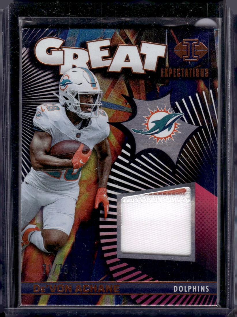 De'Von Achane Patch /75 2024 Panini Illusions #GE-DAE Miami Dolphins (1 of 2)