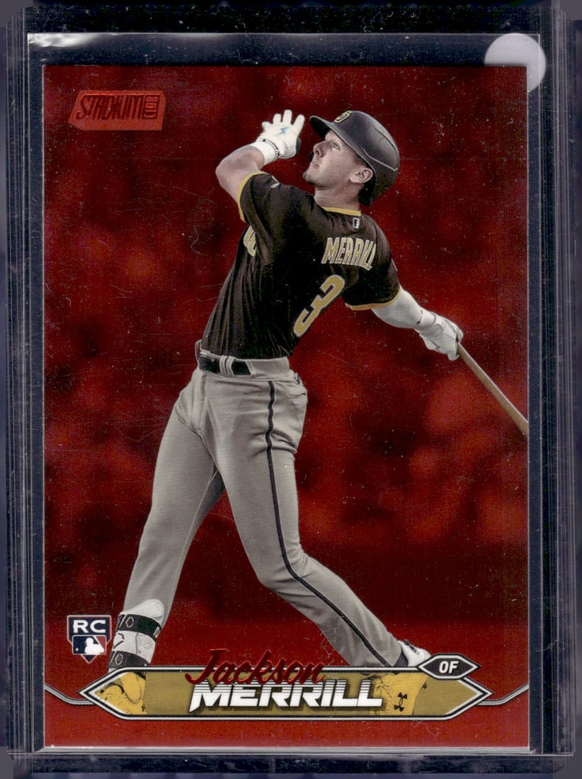 Jackson Merrill Rookie Card Red 2024 Topps Stadium Club #50 San Diego Padres (1 of 2)