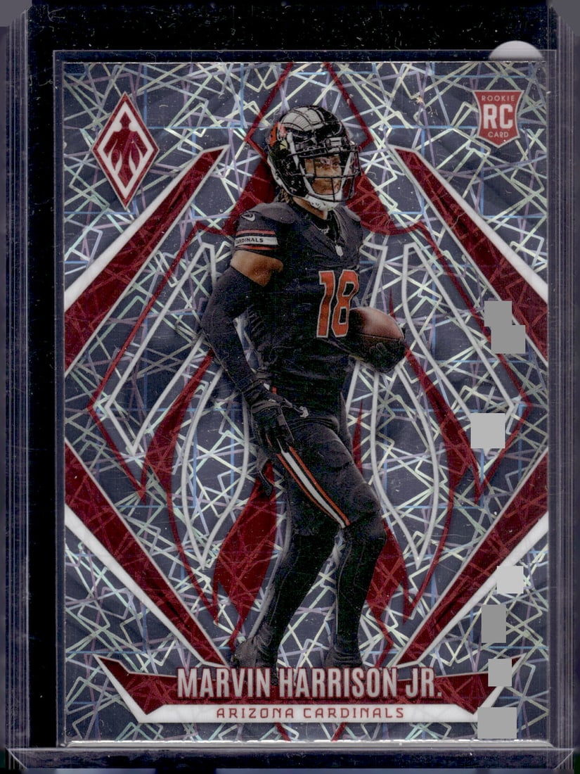 Marvin Harrison Jr. Rookie Card Lazer 2024 Panini Phoenix #226 Arizona Cardinals: Panini Select, Prizm, Mosaic, Contenders, Zenith, Phoenix, Illusions, Absolute, Rookie NFL Sports Trading Cards, SP, SSP, Cards, Football Cards for Sale Near Me, Superbowl & Hall of Fame Player Cards,