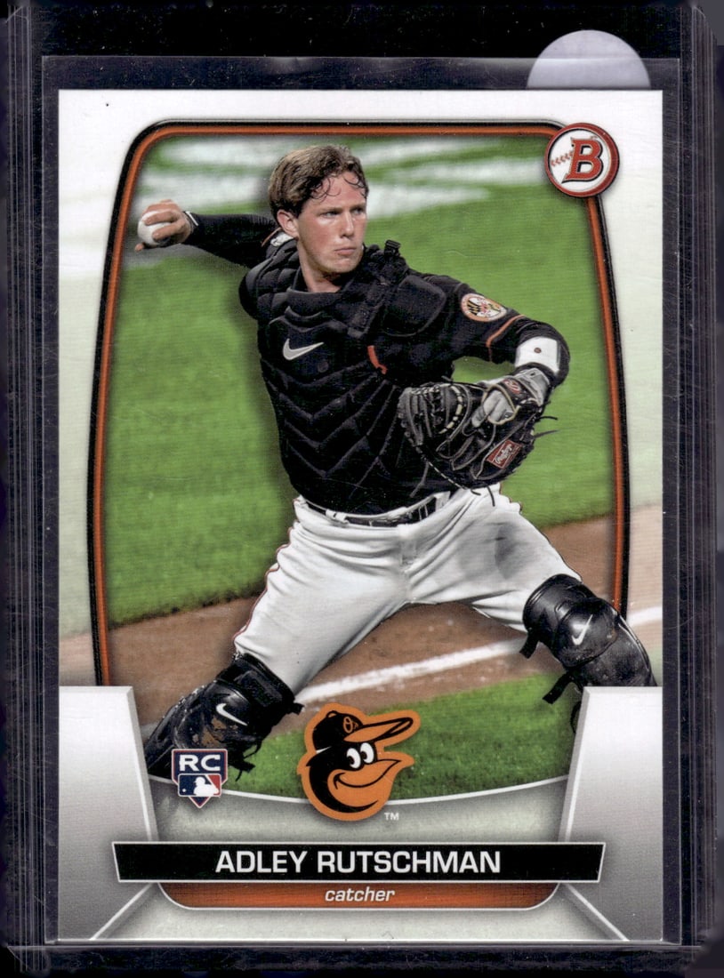 Adley Rutschman Rookie Card 2023 Bowman #40 Baltimore Orioles: Bowman Baseball MLB Trading & Sports Cards, Sports Cards for Sale Near Me, World Series & Hall of Fame Players, SP, SSP, Chrome, 1st Bowman, Auction Memorabilia Lots Sold On Line