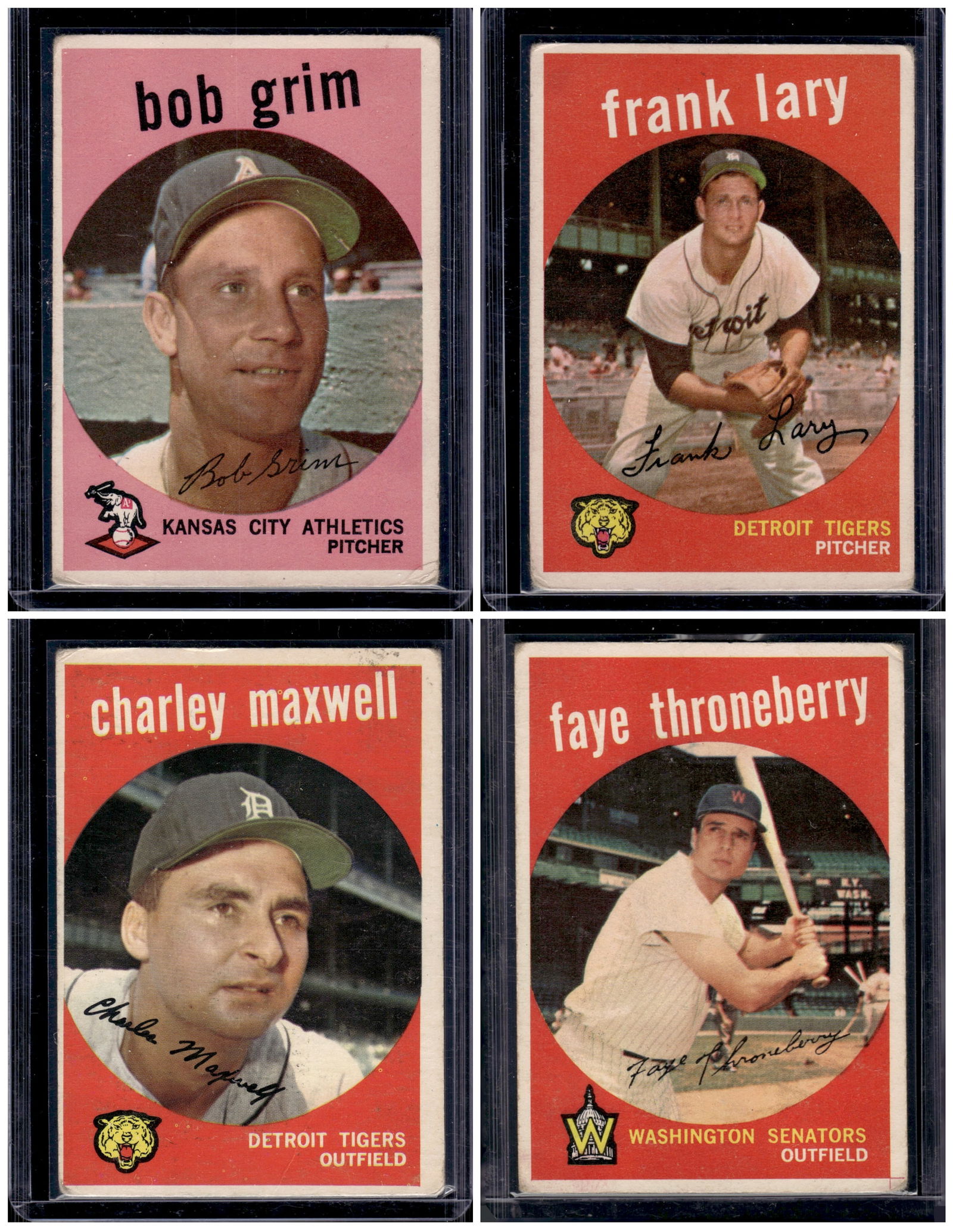 Lot of 4 1959 Topps Vintage Baseball Cards. All Different See Pictures For Condition (1 of 2)