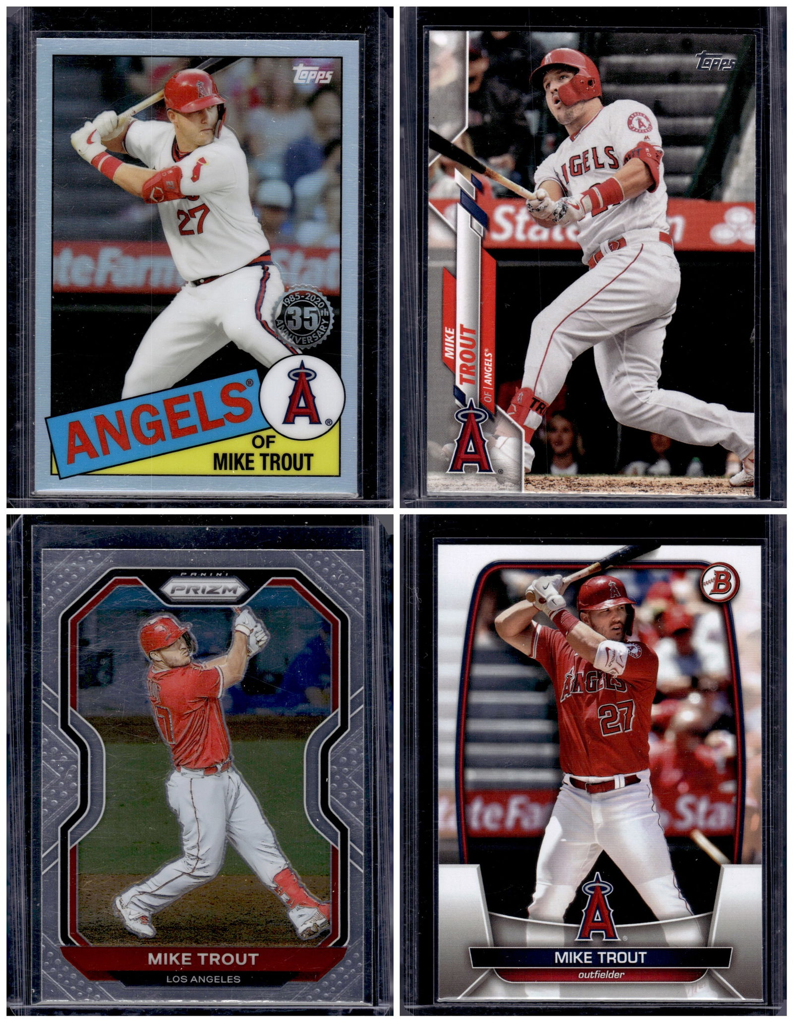 Lot of 4 Mike Trout Baseball Cards. All Different, See Pictures (1 of 1)