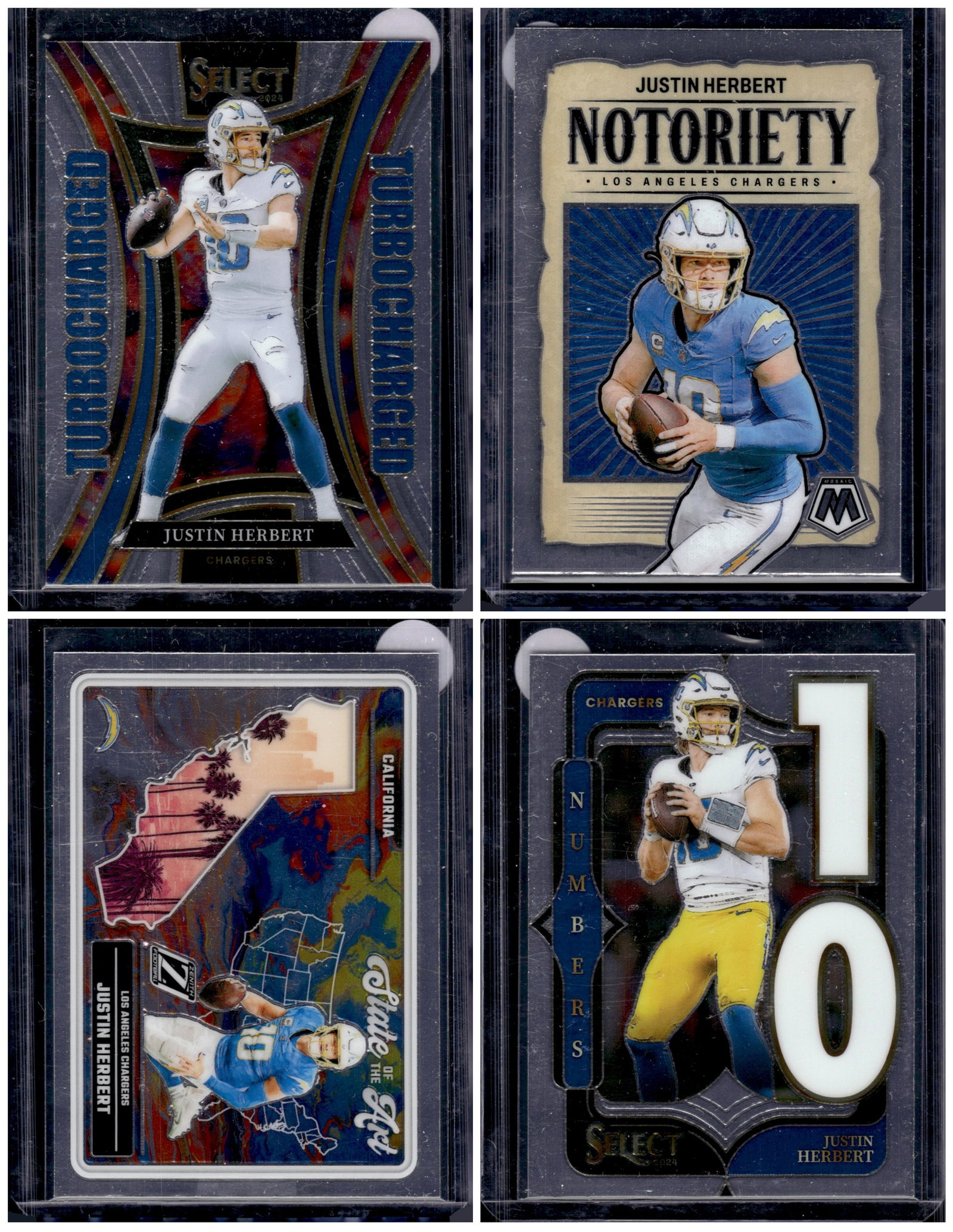 Lot of 4 Justin Herbert Panini Football Inserts. All Different, See Pictures: Panini Select, Prizm, Mosaic, Contenders, Zenith, Phoenix, Illusions, Absolute, Rookie NFL Sports Trading Cards, SP, SSP, Cards, Football Cards for Sale Near Me, Superbowl & Hall of Fame Player Cards,