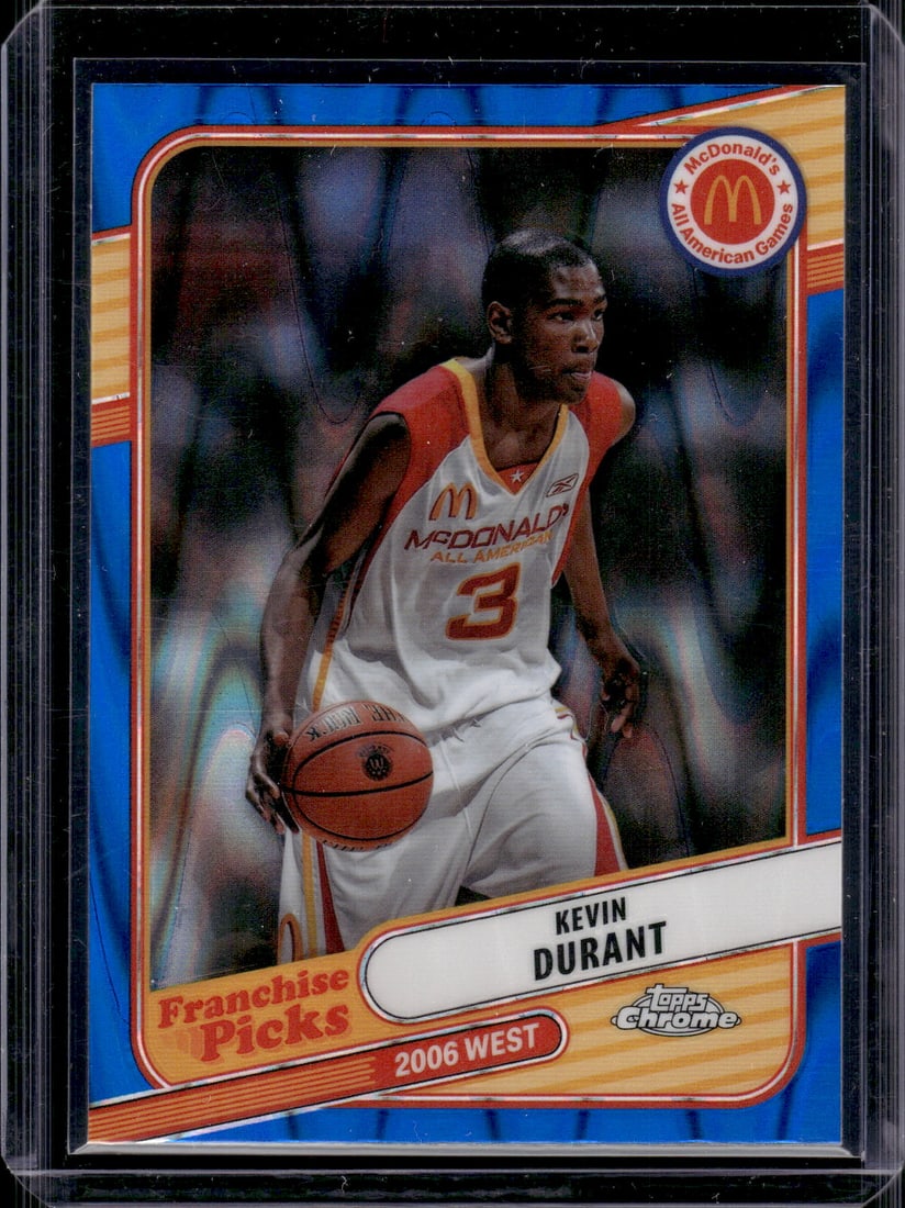 Kevin Durant Blue Wave Refractor 2024 Topps Chrome McDonald's All American #REA-KDT (1 of 2)
