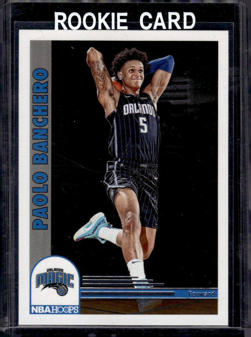 Paolo Banchero Rookie Card 2022-23 Panini NBA Hoops #281 Orlando Magic: Panini Select, Prizm, Mosaic, Contenders, Revolution, Phoenix, NBA Hoops, Rookie NFL Sports Trading Cards, Silver, SP, SSP, Wave Prizms, Numbered Cards, Basketball sports Cards for Sale Near Me, NBA C