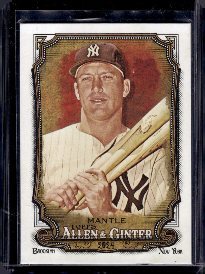 Mickey Mantle 2024 Topps Allen & Ginter #142 New York Yankees: Topps Baseball MLB Trading & Sports Cards, Sports Cards for Sale Near Me, World Series & Hall of Fame Players Memorabilia, Refractors, X-Fractors, Numbered, SP, SSP, Valuable Auction Memorabilia Lots 