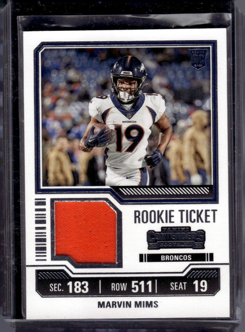 Marvin Mims Rookie Ticket Patch 2023 Panini Contenders #TS24 Denver Broncos (1 of 2)
