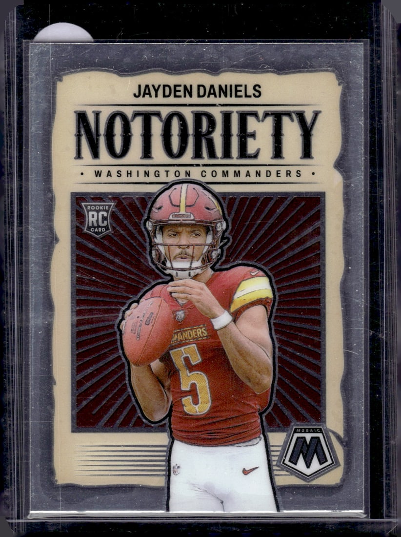 Jayden Daniels Rookie Card Notoriety 2024 Panini Mosaic #19 Washington Commanders: Panini Select, Prizm, Mosaic, Contenders, Zenith, Phoenix, Illusions, Absolute, Rookie NFL Sports Trading Cards, SP, SSP, Cards, Football Cards for Sale Near Me, Superbowl & Hall of Fame Player Cards,