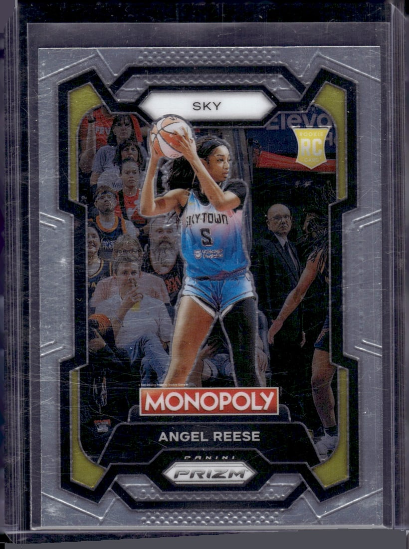 Angel Reese Rookie Card 2024 Panini Prizm WNBA Monopoly #68 Chicago Sky: Panini Select, Prizm, Mosaic, Contenders, Revolution, Phoenix, NBA Hoops, Rookie NFL Sports Trading Cards, Silver, SP, SSP, Wave Prizms, Numbered Cards, Basketball sports Cards for Sale Near Me, NBA C