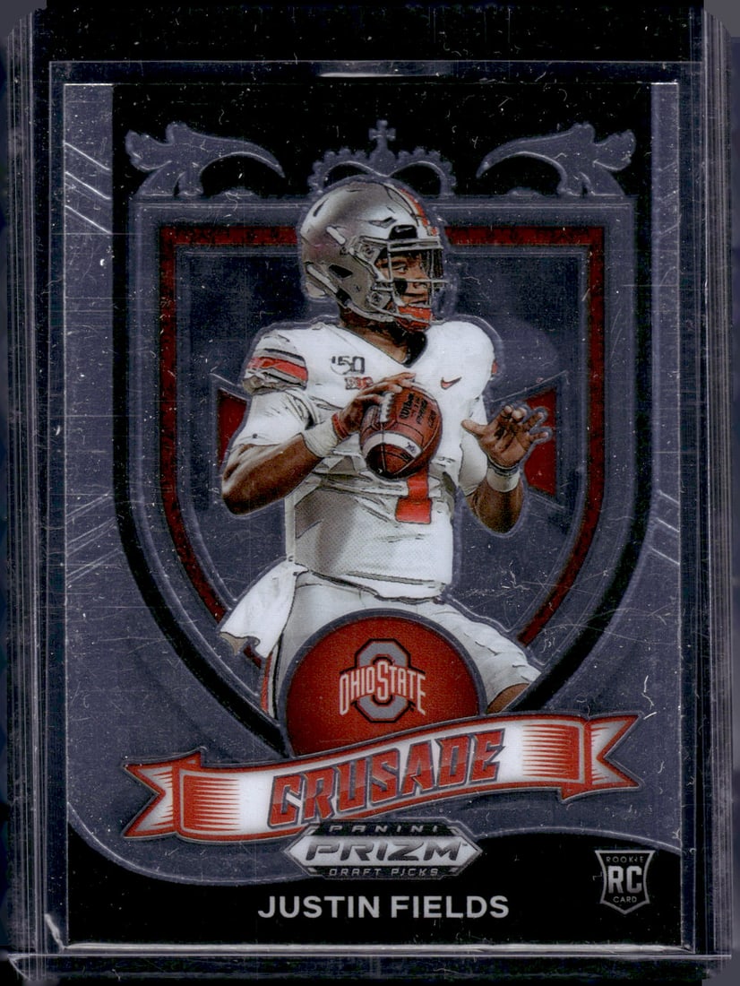 Justin Fields Rookie Card Crusade 2021 Prizm Draft Picks #163 Ohio State Buckeyes (1 of 2)