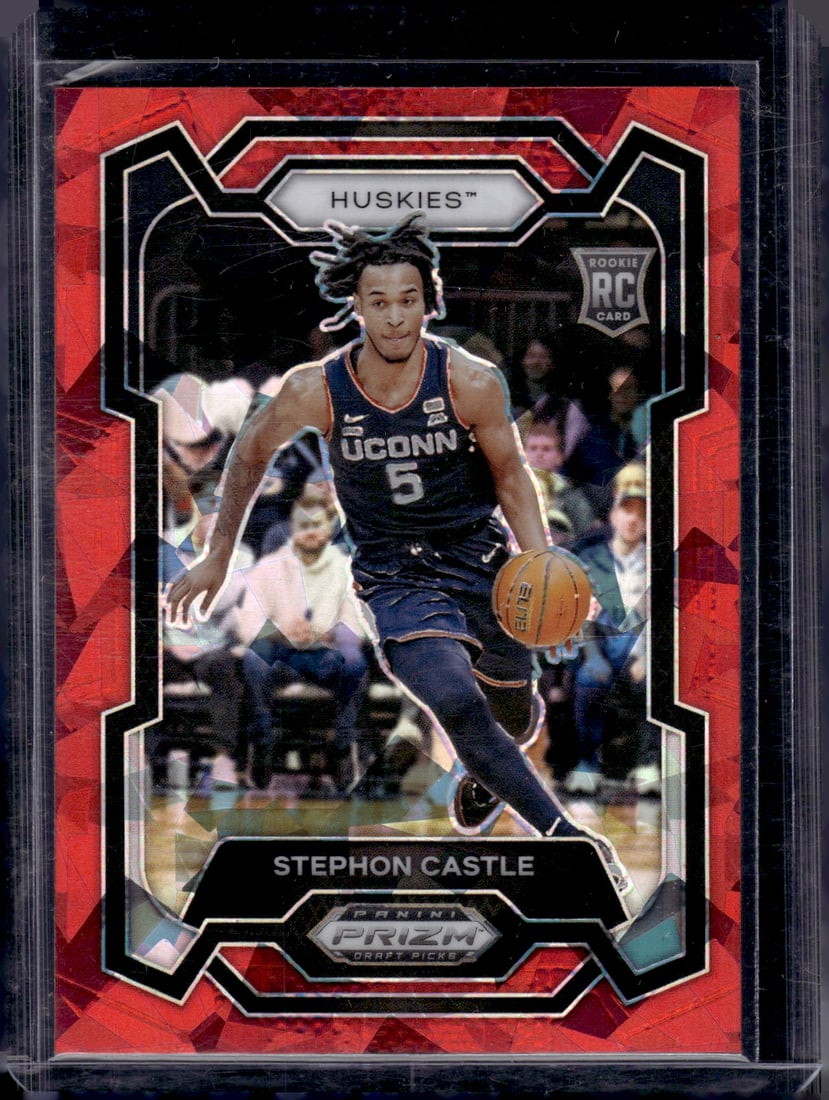 Stephon Castle Rookie Card Red Ice 2024 Prizm Draft Picks #17 UConn Huskies (1 of 2)