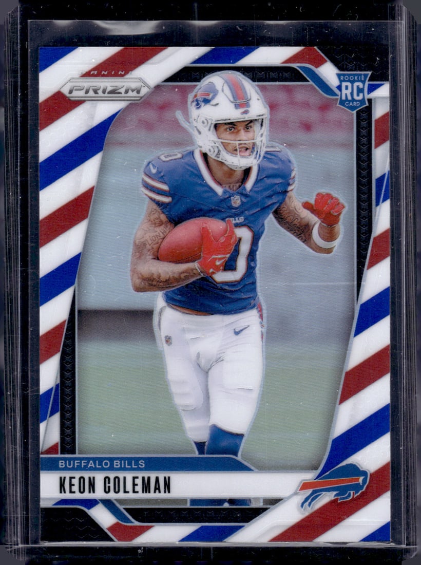 Keon Coleman Rookie Card Red White Blue Prizm 2024 Prizm #362 Buffalo Bills: Panini Select, Prizm, Mosaic, Contenders, Zenith, Phoenix, Illusions, Absolute, Rookie NFL Sports Trading Cards, SP, SSP, Cards, Football Cards for Sale Near Me, Superbowl & Hall of Fame Player Cards,