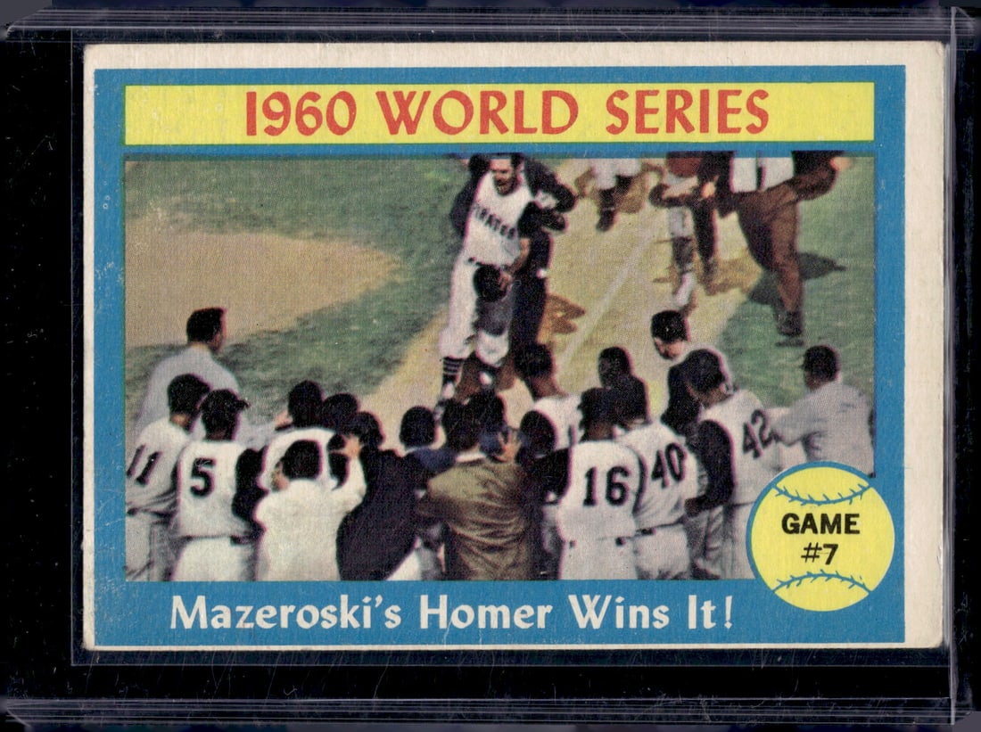 1960 World Series Mazeroski's Homer Wins It 1961 Topps #312 Vintage Baseball Card (1 of 1)