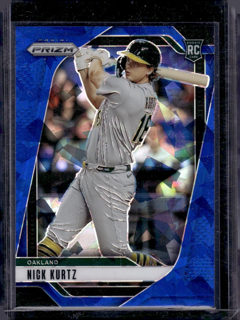 Nick Kurtz Rookie Card Blue Cracked Ice 2025 Panini Prizm #213 Oakland Athletics (1 of 2)