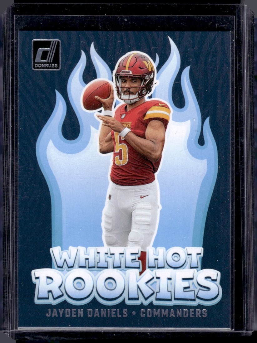 Jayden Daniels White Hot Rookies 2024 Panini Donruss #WH8 Washington Commanders: Panini Select, Prizm, Mosaic, Contenders, Zenith, Phoenix, Illusions, Absolute, Rookie NFL Sports Trading Cards, SP, SSP, Cards, Football Cards for Sale Near Me, Superbowl & Hall of Fame Player Cards,
